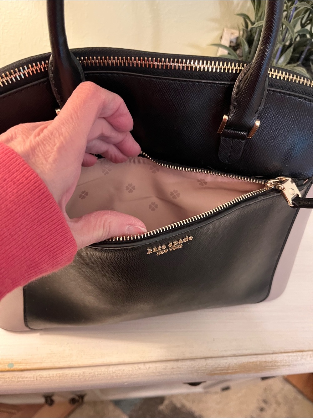 Kate Spade Louise Medium Done Satchel Black/Grey Colorblock EUC - Picture 5 of 11